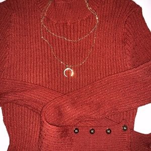 Burnt Orange Sweater, Necklace